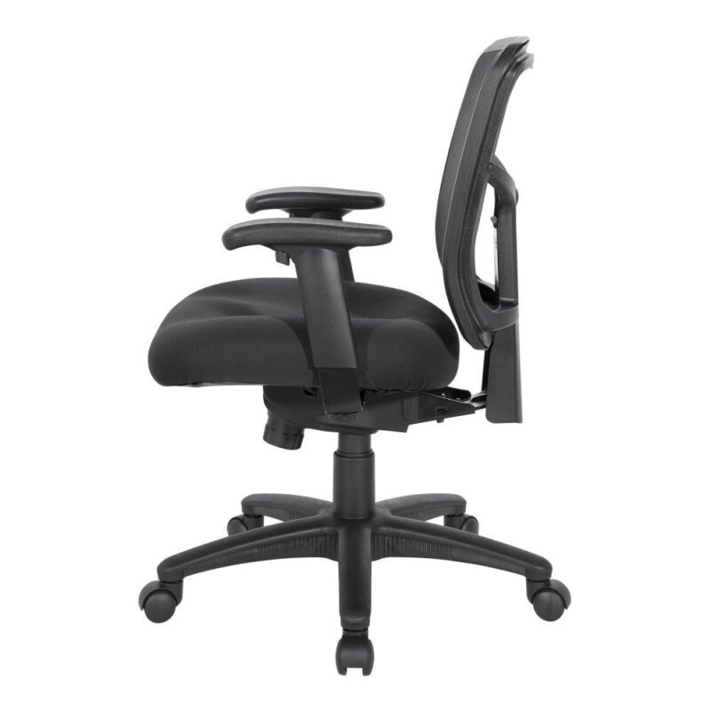 Office Star Products Pro-Line II Black Contemporary Adjustable Height Swivel Upholstered Manager Chair - Image 3