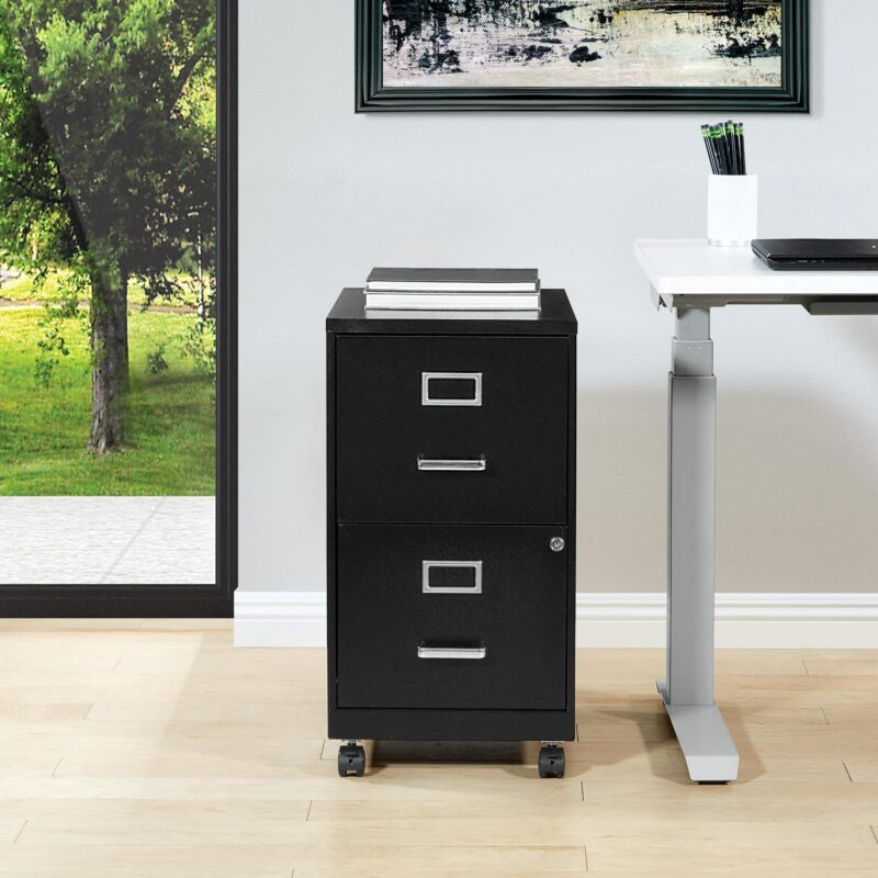 Office Star Products Metal Black 2 -Drawer 14.25-Inches File Cabinet