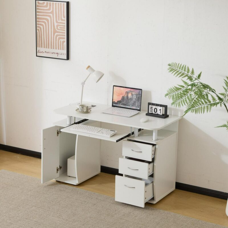 Outopee 45.28-in White Modern/Contemporary Computer desk - Image 6