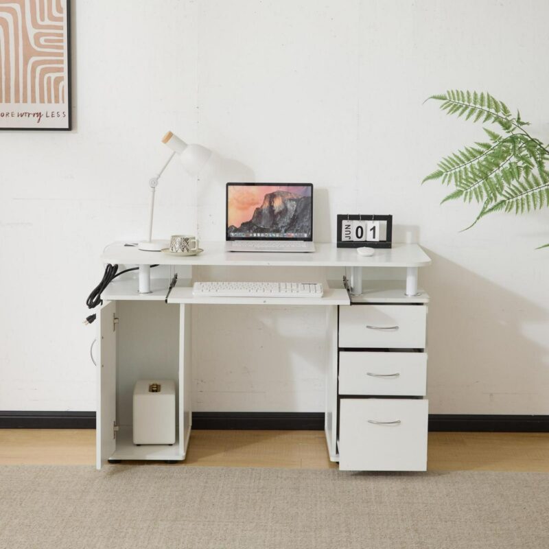 Outopee 45.28-in White Modern/Contemporary Computer desk - Image 5