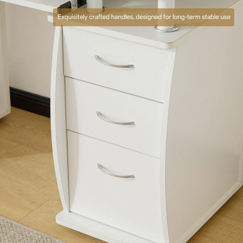 Outopee 45.28-in White Modern/Contemporary Computer desk - Image 8