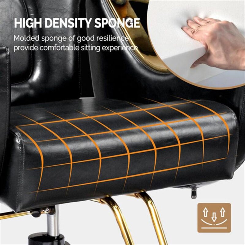 Outopee Black Hair Salon Chair Barber Chair Heavy Duty Footrest with Extra Supports - Image 6