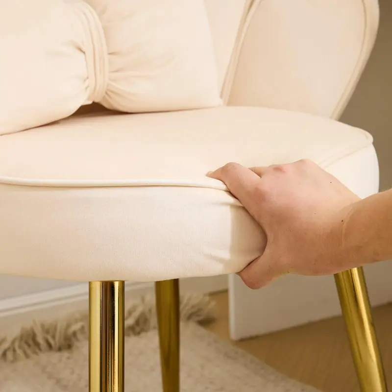 Outopee Casual Beige Velvet Accent Chair - Image 7