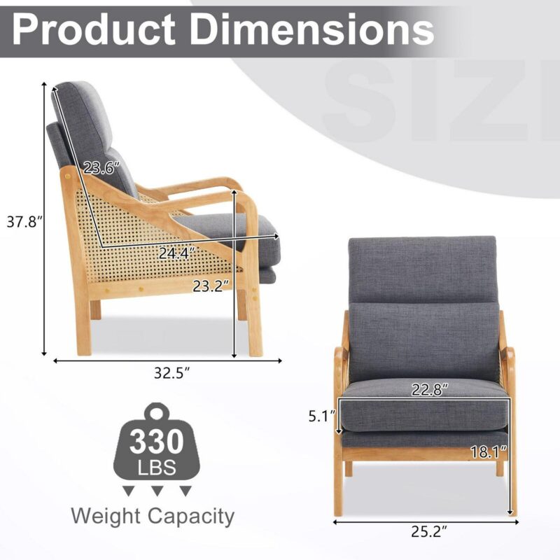 Outopee Casual Gray Accent Chair - Image 5