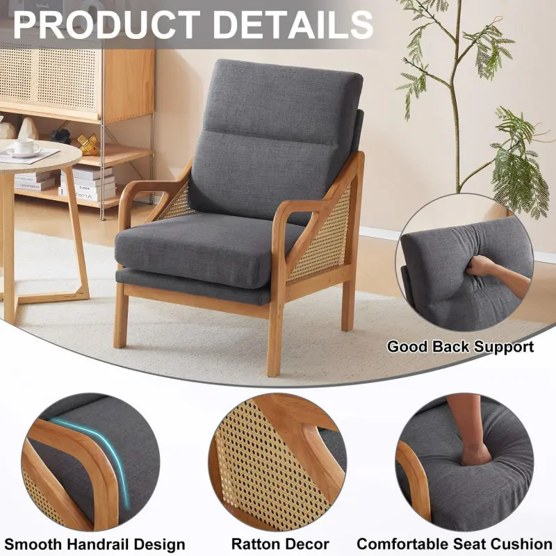 Outopee Casual Gray Accent Chair - Image 7