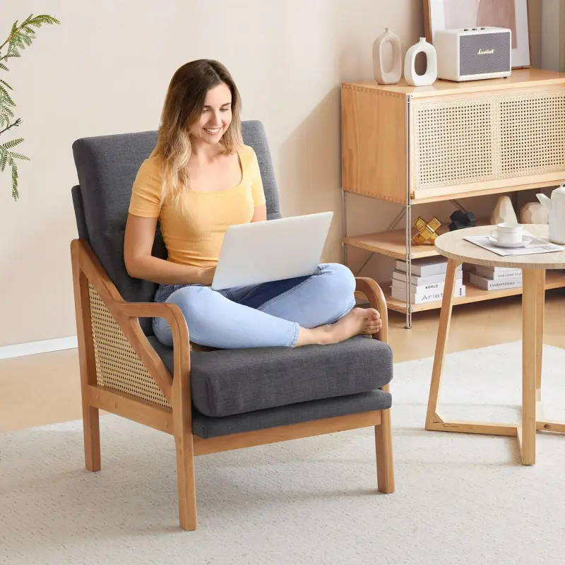 Outopee Casual Gray Accent Chair - Image 2