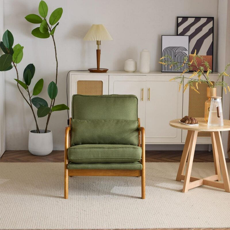 Outopee Casual Green Accent Chair - Image 4