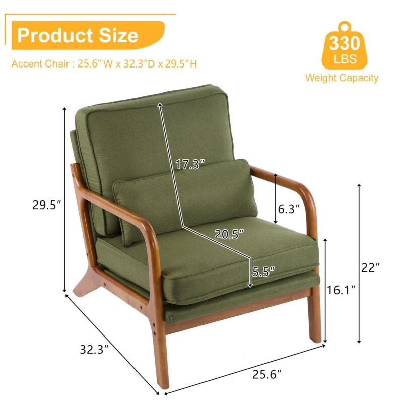 Outopee Casual Green Accent Chair - Image 8