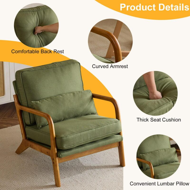 Outopee Casual Green Accent Chair - Image 9