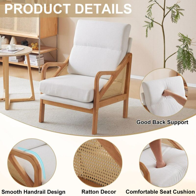 Outopee Casual White Accent Chair - Image 7