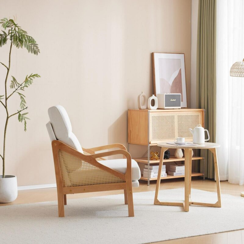 Outopee Casual White Accent Chair - Image 3