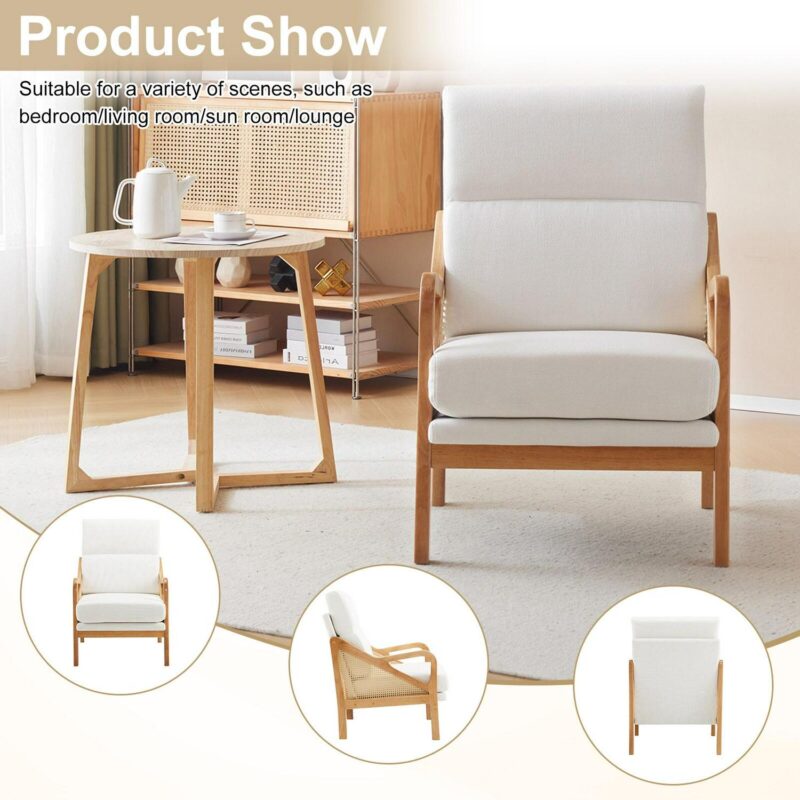 Outopee Casual White Accent Chair - Image 6
