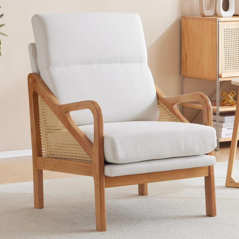 Outopee Casual White Accent Chair