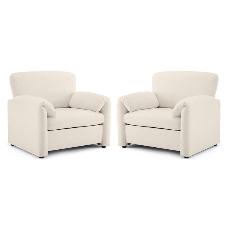 Outopee Modern Beige Chenille Accent Chair - Image 3