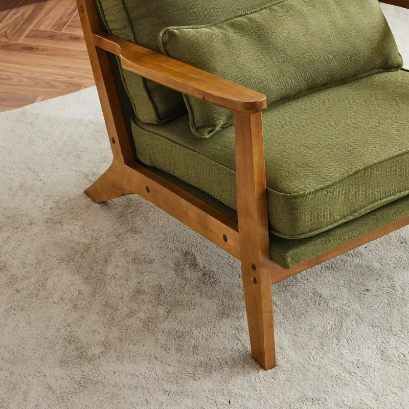 Outopee Modern Green Linen Accent Chair - Image 4