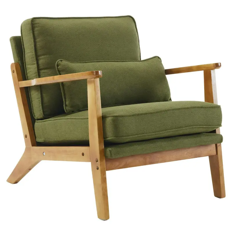 Outopee Modern Green Linen Accent Chair