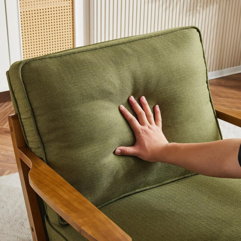 Outopee Modern Green Linen Accent Chair - Image 7