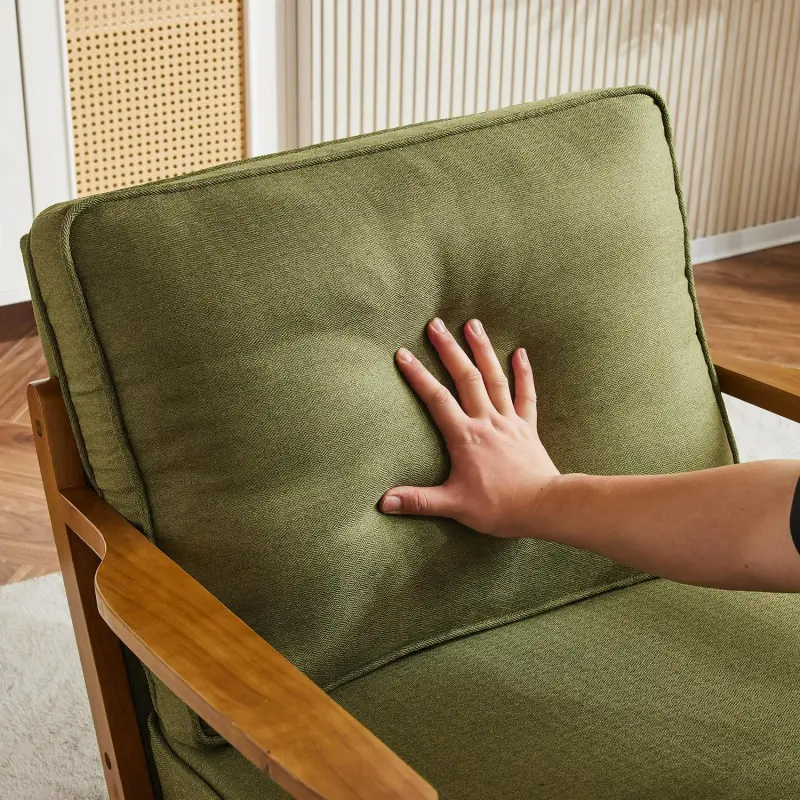 Outopee Modern Green Linen Accent Chair - Image 7
