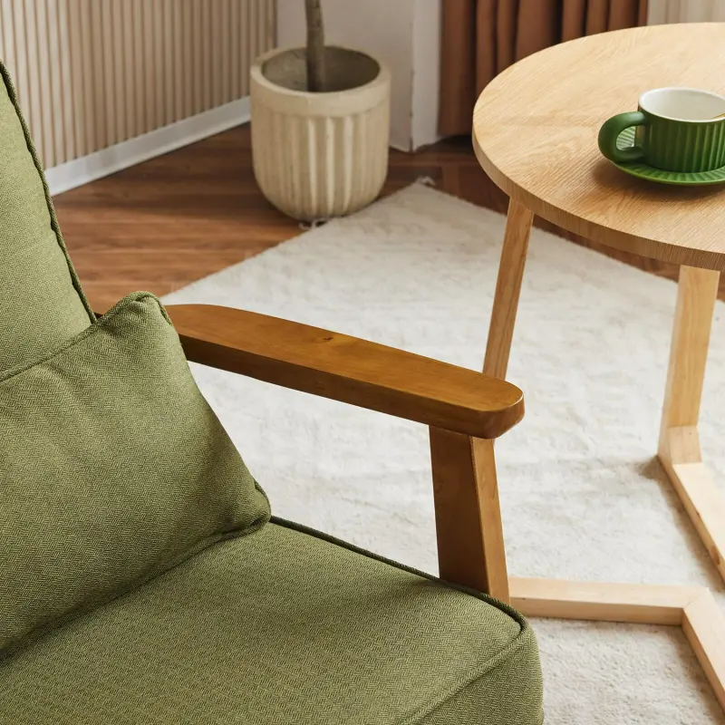 Outopee Modern Green Linen Accent Chair - Image 5
