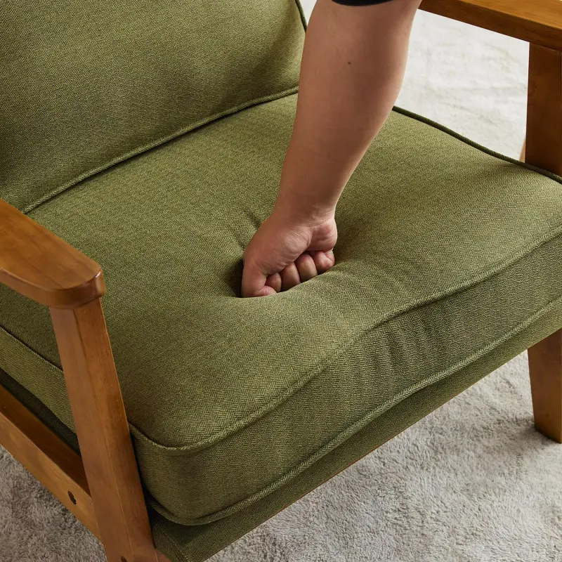 Outopee Modern Green Linen Accent Chair - Image 6