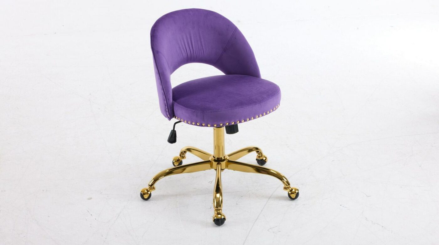 Outopee Purple Contemporary Ergonomic Adjustable Height Swivel Foam Desk Chair
