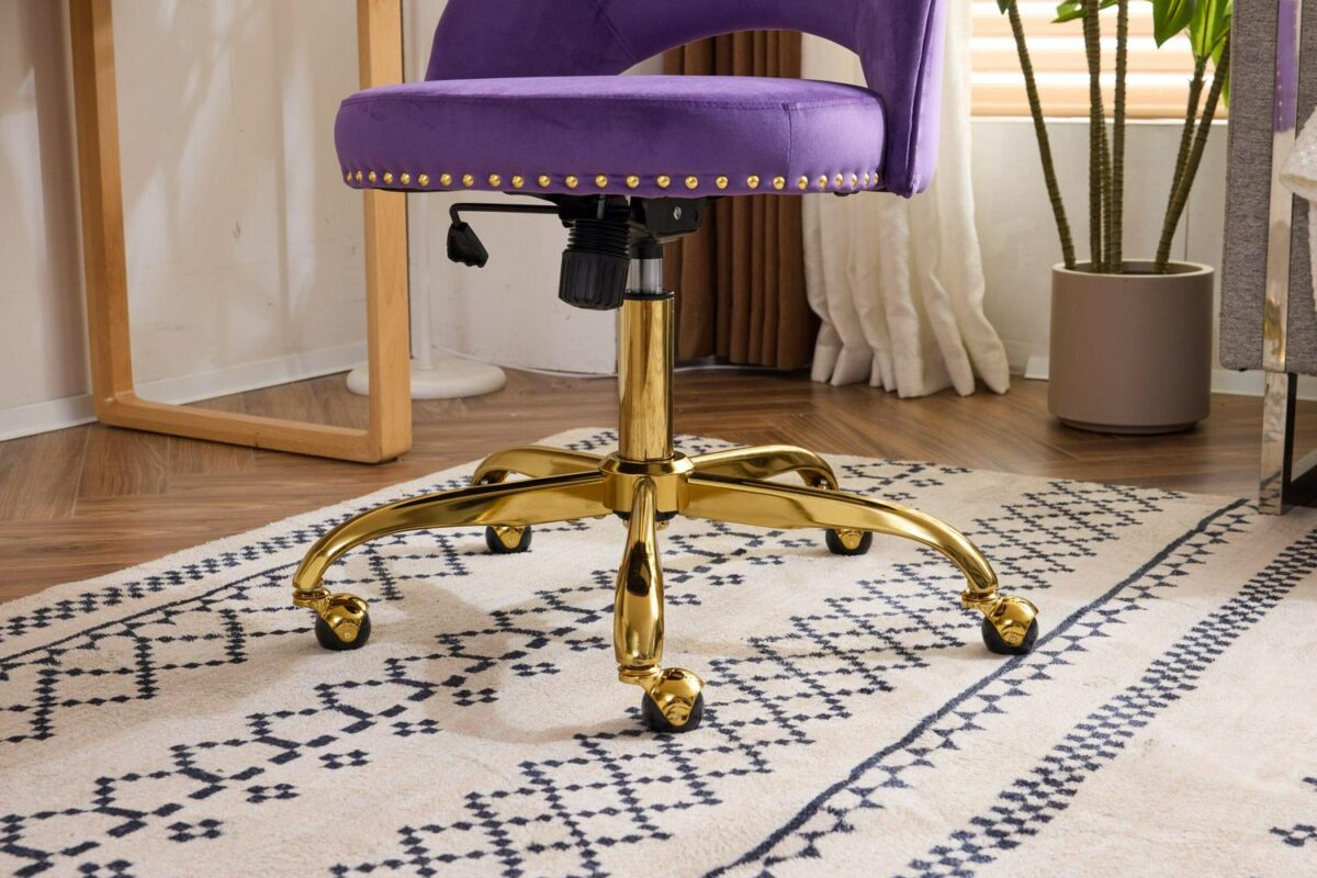 Outopee Purple Contemporary Ergonomic Adjustable Height Swivel Foam Desk Chair - Image 4