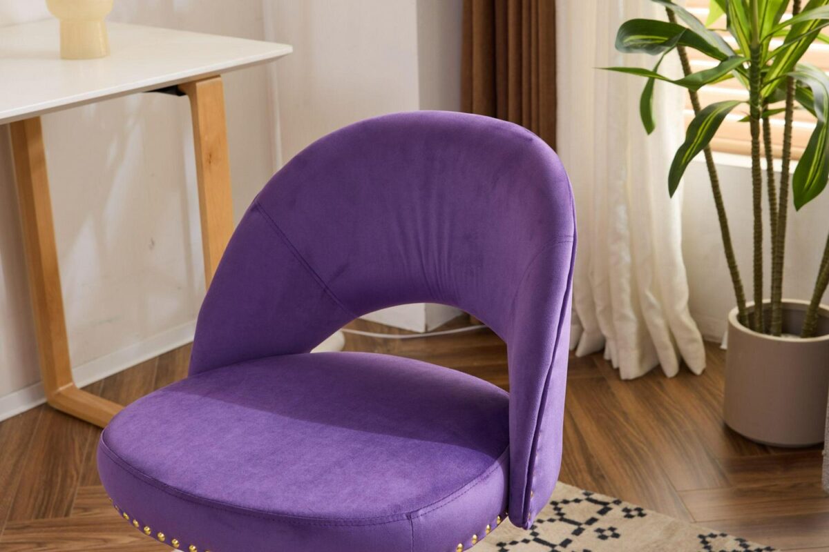 Outopee Purple Contemporary Ergonomic Adjustable Height Swivel Foam Desk Chair - Image 5