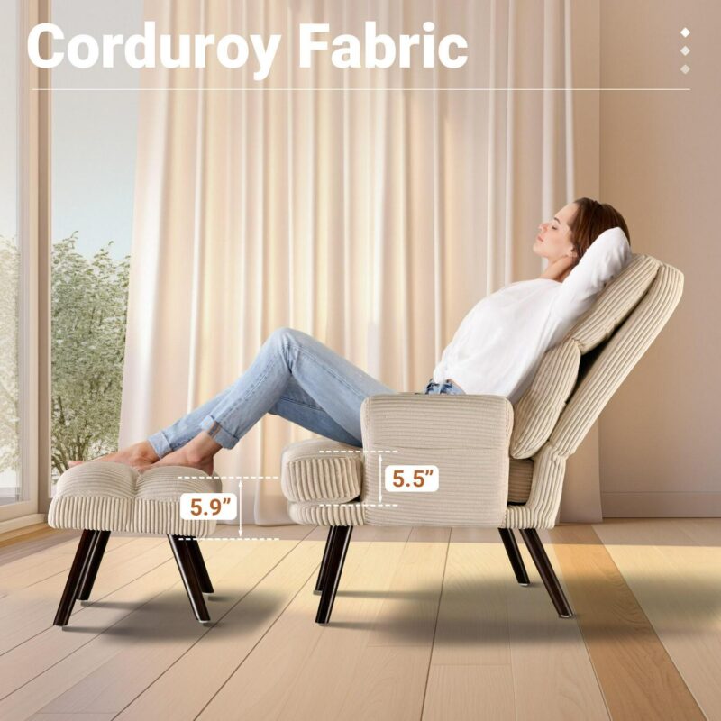 Ovios Modern Beige Accent Chair - Image 7