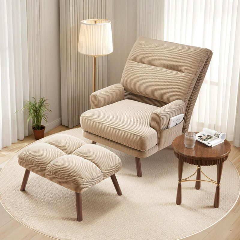 Ovios Modern Beige Accent Chair