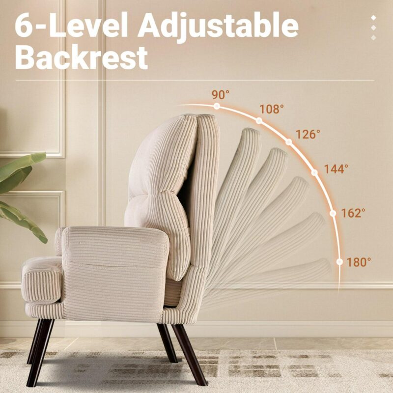 Ovios Modern Beige Accent Chair - Image 3