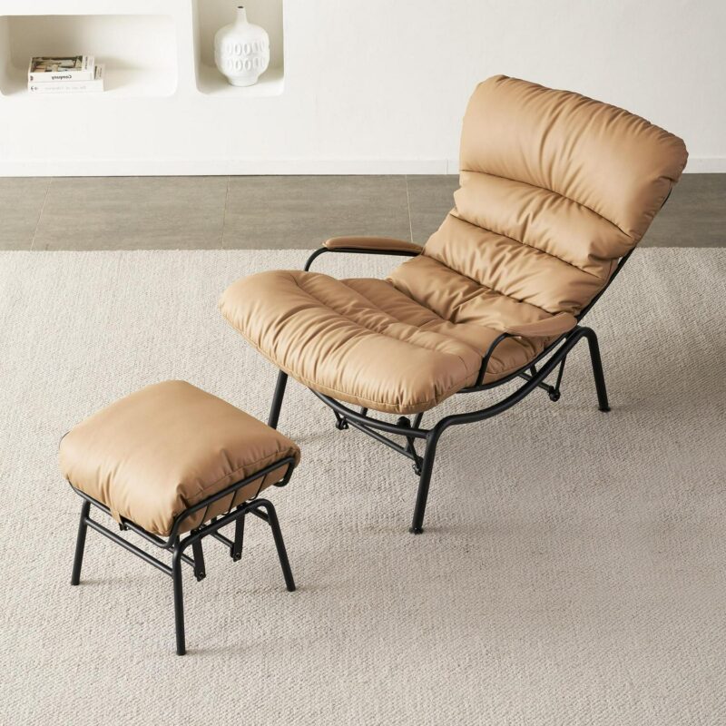 Ovios Modern Cream Rocking Chair
