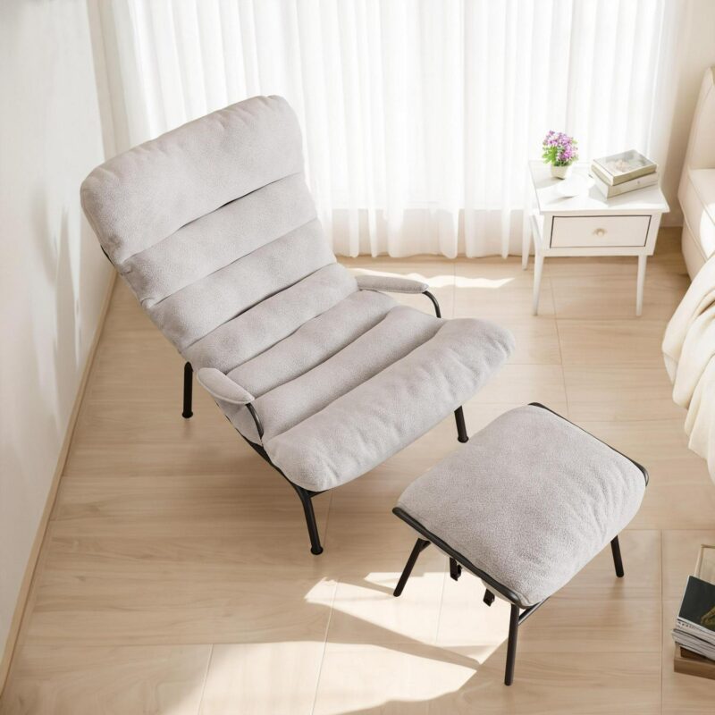 Ovios Modern White Rocking Chair