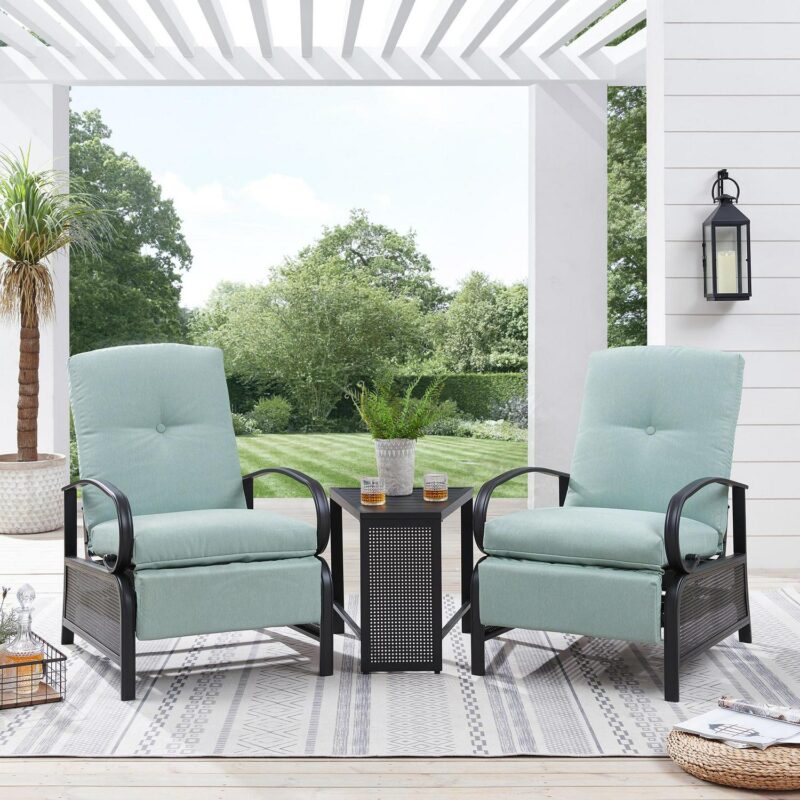 PEAK HOME FURNISHINGS Recliner Chair Black Upholstered Recliner - Image 8