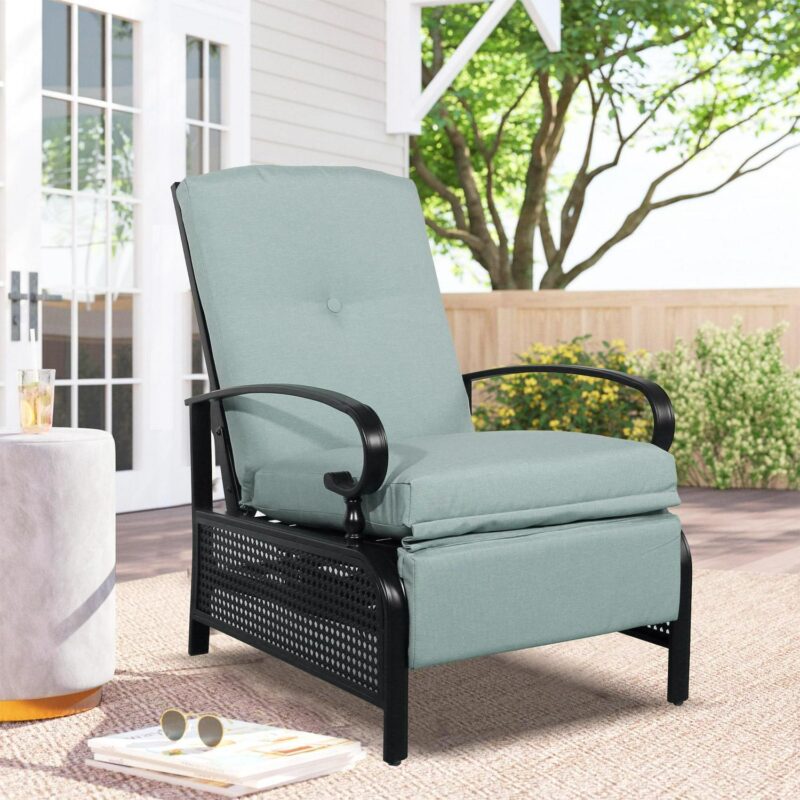 PEAK HOME FURNISHINGS Recliner Chair Black Upholstered Recliner - Image 2