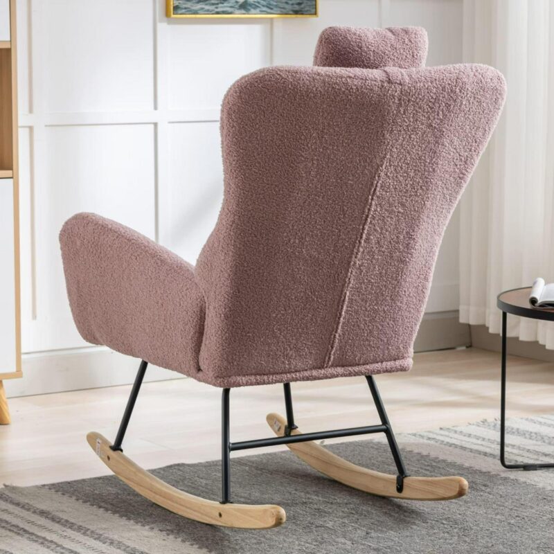 Poly furniture Modern Pink Rocking Chair - Image 2
