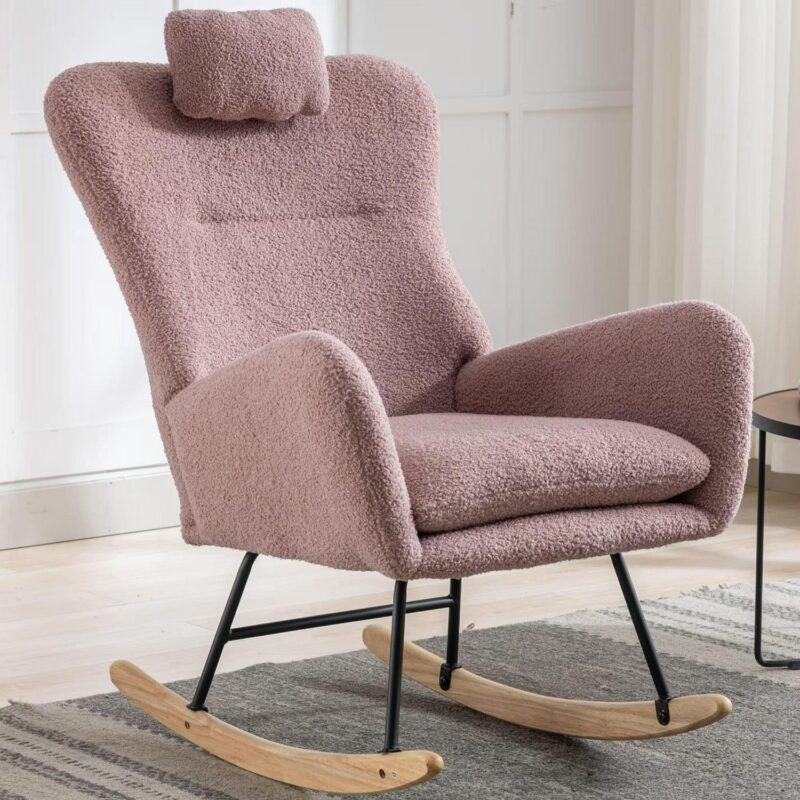Poly furniture Modern Pink Rocking Chair