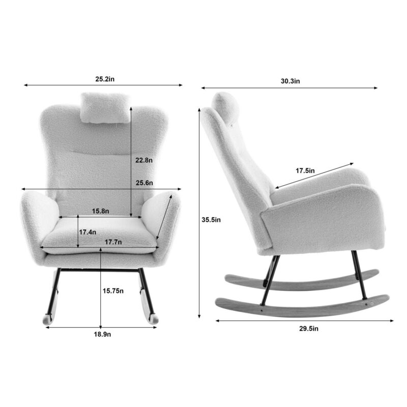 Poly furniture Modern Pink Rocking Chair - Image 8
