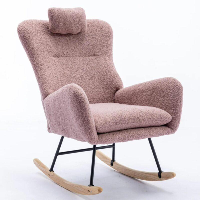 Poly furniture Modern Pink Rocking Chair - Image 7