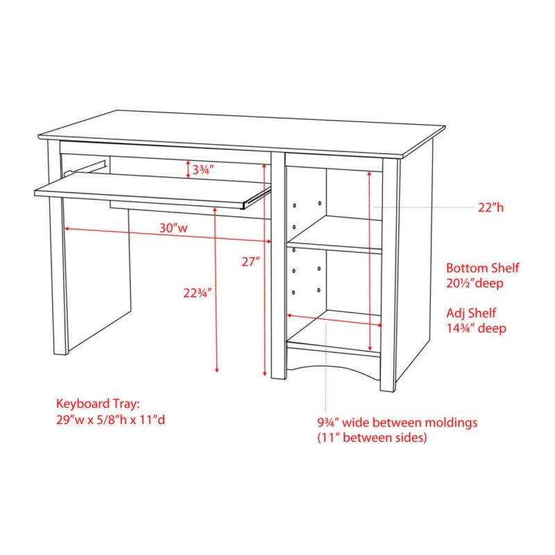 Prepac 48-Inches Black Modern/Contemporary Computer desk - Image 7