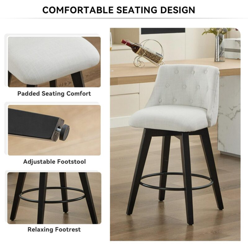 Runesay 2 Modern White Velvet Accent Chair - Image 3