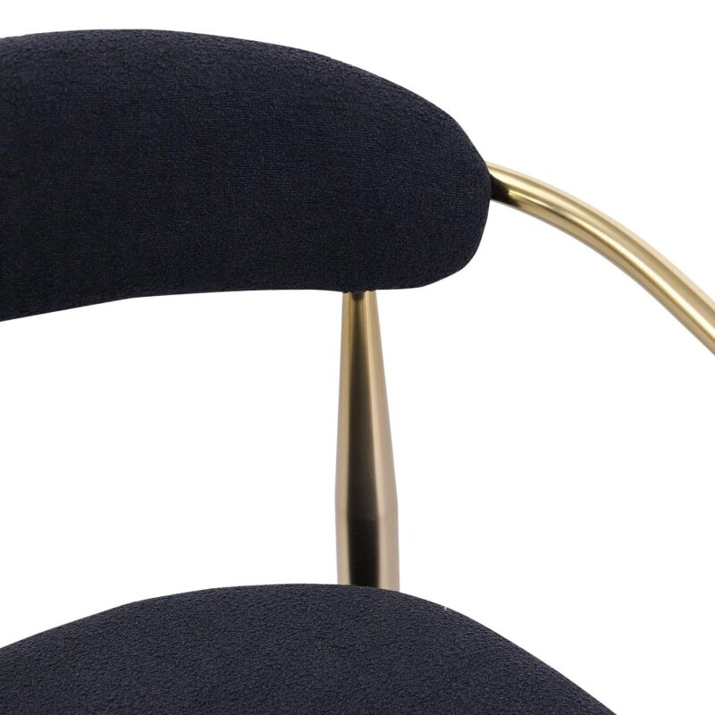 Runesay Modern Black and Gold Woven Club Chair - Image 6