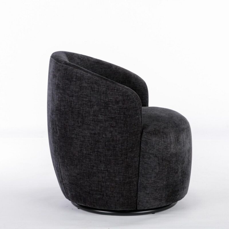 Runesay Modern Black Chenille Club Chair - Image 5
