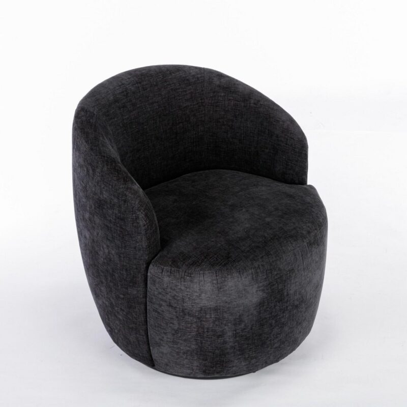 Runesay Modern Black Chenille Club Chair - Image 3