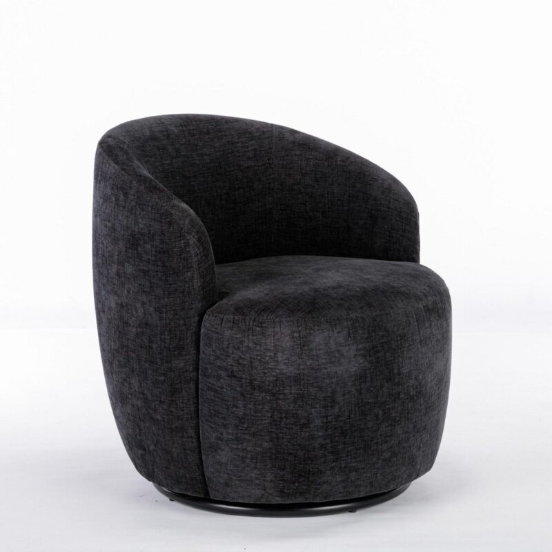 Runesay Modern Black Chenille Club Chair - Image 6