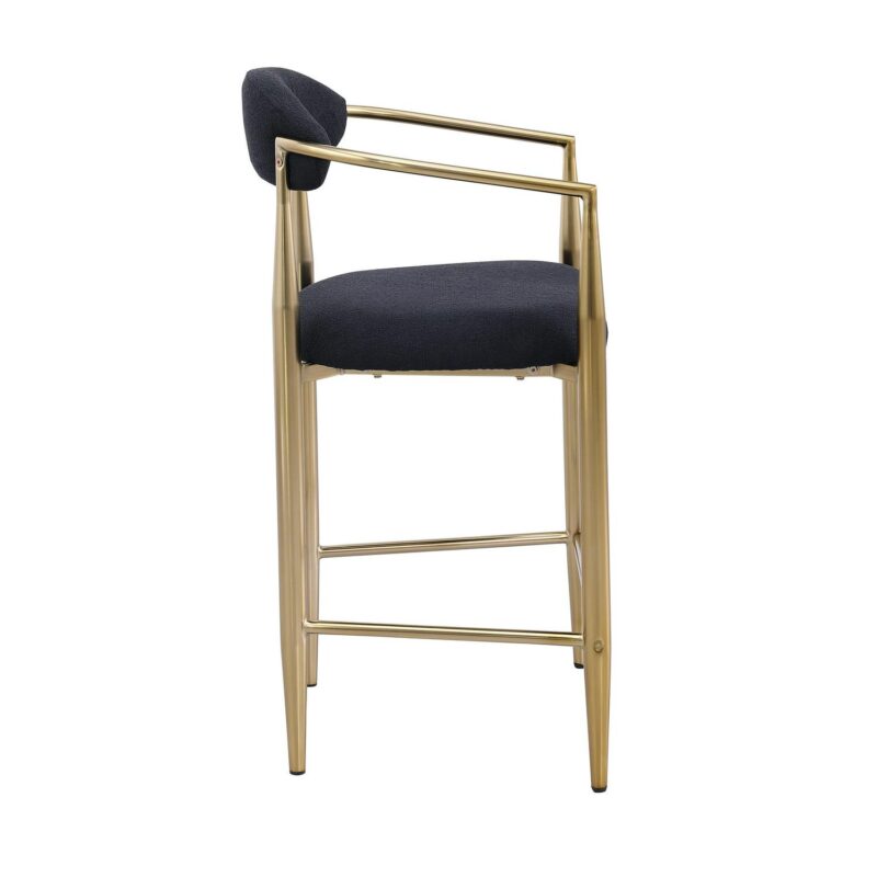 Runesay Modern Black and Gold Woven Club Chair - Image 5