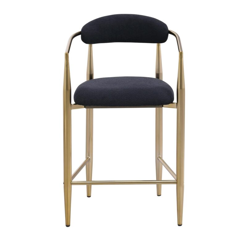 Runesay Modern Black and Gold Woven Club Chair - Image 2