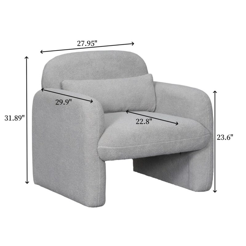 Runesay Modern Gray Velvet Accent Chair - Image 6