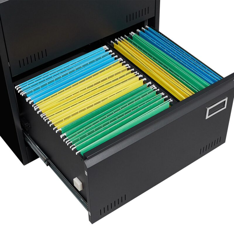 SINOFURN Black 3 -Drawer 23.6-in File Cabinet - Image 11