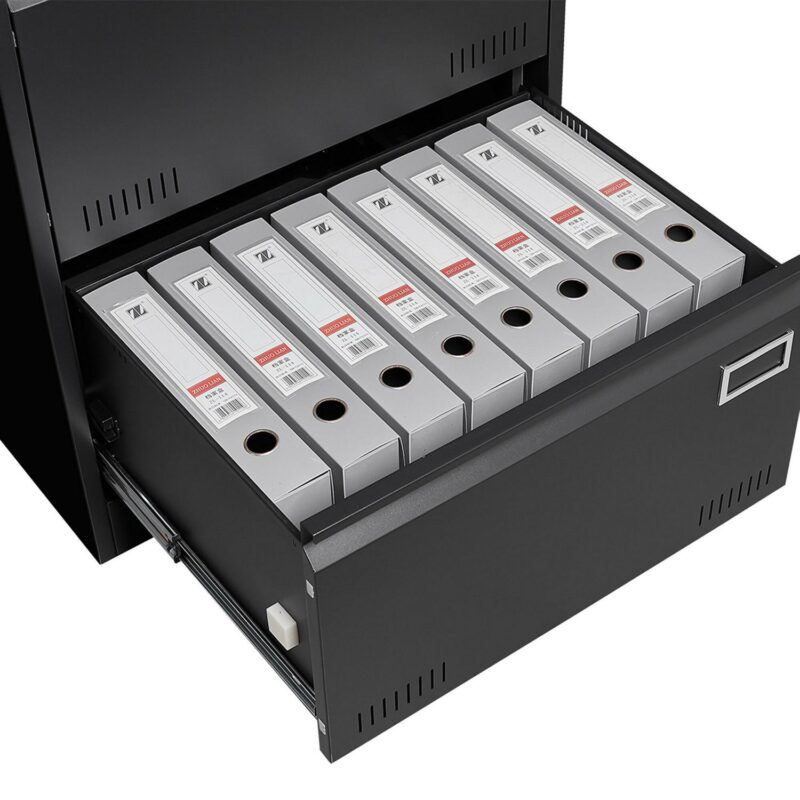 SINOFURN Black 3 -Drawer 23.6-in File Cabinet - Image 8