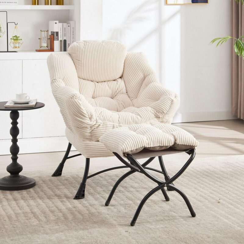 SINOFURN Casual Beige Accent Chair - Image 11